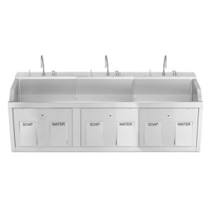 Blickman Pedestal (9883SSP) Lodi Scrub Sink - Triple Station