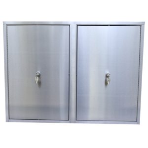 Omnimed Large Twin Double Door Narcotic Cabinet with 8 Shelves, 8'/Deep