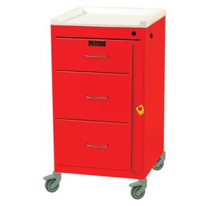 Harloff Emergency Cart, Three Drawers with Breakaway Lock