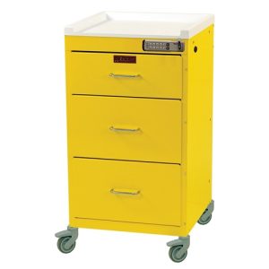 Harloff Emergency Cart, Three Drawers with Basic Electronic Pushbutton Lock