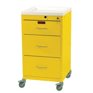 Harloff Emergency Cart, Three Drawers with Key Lock