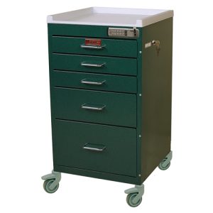 Harloff Anesthesia Cart, Five Drawers with Key Lock