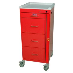 Harloff Emergency Cart, Four Drawers with Breakaway Lock