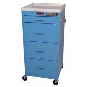Harloff 3154E, Mini Line Isolation Cart, Four Drawers with Basic Electronic Pushbutton Lock