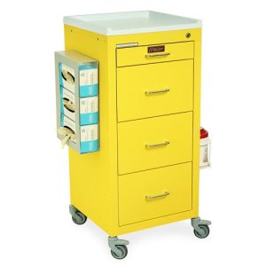 Harloff PPE Cart and Isolation Cart, Four Drawers with Key Lock - Quick Ship