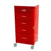 Harloff Emergency Cart, Five Drawers with Breakaway Lock, 3 Casters
