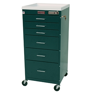 Harloff Anesthesia Cart, Six Drawer with Basic Electronic Pushbutton Lock