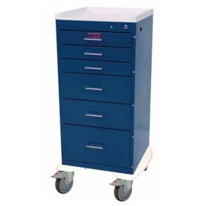 Harloff 3256K, Mini Line Anesthesia Cart, Six Drawers with Key Lock, Standard Package