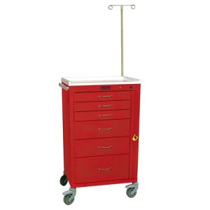 Harloff Emergency Cart, Multiple Cabinet with EMG Accessory