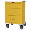 Harloff Mini24 Infection Control Cart, Three Drawers with Key Lock, Pontoon Bumper and 5' Casters