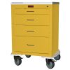 Harloff Mini24 Infection Control Cart, Four Drawers with Key Lock, Pontoon Bumper and 5' Casters