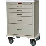 Harloff Mini24 Anesthesia Cart, Five Drawers with Key Lock and Accessories