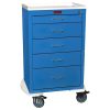 Harloff Mini24 Anesthesia Cart, Tall Cabinet, Five Drawers with Key Lock