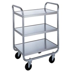 Lakeside 500 Lb Capacity, Tubular Chrome Plated Frame cart, (3) 15.5 x 24 Inch Shelves