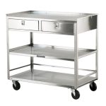 Lakeside 500 Lb Capacity Utility Stand, (3) 20 x 36 Inch Shelves, (2) Drawers