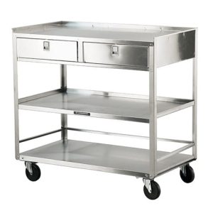 Lakeside 500 Lb Capacity Utility Stand, (3) 20 x 36 Inch Shelves, (2) Drawers