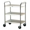 Lakeside 500 Lb Capacity, Tubular Chrome Plated Frame cart, (3) 15.5 x 24 Inch Shelves, Ships Knocked Down