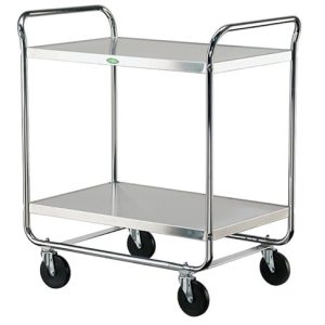 Lakeside 500 Lb Capacity, Tubular Chrome Plated Frame cart, (2) 21 x 33 Inch Shelves