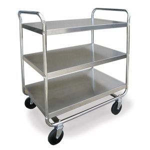 Lakeside 500 Lb Capacity, Tubular Chrome Plated Frame cart, (3) 21 x 33 Inch Shelves