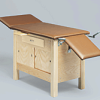 Bailey Enclosed Cabinet Table With Drawer And Sliding Doors