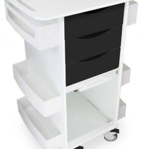 Black Polyethylene Medical Cart