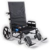Gendron 5253020750R, Bariatric High Back Recliner Wheelchair with Adjustable Back, Full Arms and ELR - 30W x 20D x 17.5H