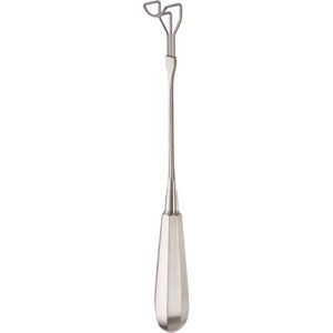 Sklar Borowski Aorta Retractor, Flexible Shaft, Curved 28mm x 20mm Fenestration Blade, 10'
