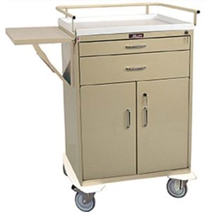 Harloff 6201 Painted Steel Procedure Cart, Storage Compartment with Adjustable Shelf, Key Lock