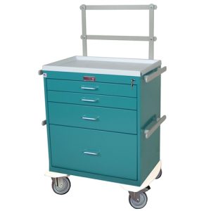 Harloff Anesthesia Cart, Short Cabinet, Four Drawers with Key Lock