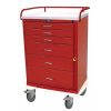 Harloff Emergency Cart, Tall Cabinet, Six Drawers with Breakaway Lock, Standard Package