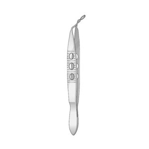 Sklar Cal Lll Oil Forceps Cross Action, Fenestrated Thumb Angled Shanks, Low Profile Jaws With Concave - 4'