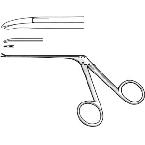 Sklar Schuknecht Micro Ear Forceps, 0.8mm x 3.5mm, Bent Downwards, 80mm Shaft - 3'