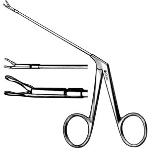 Sklar Wullstein Micro Ear Polypus Forceps, Round Cup Jaws, 1mm Wide, 3' Shaft