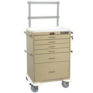 Harloff Tall Medical Storage Cabinet, Six Drawers with Basic Electronic Pushbutton Lock and Specialty Package