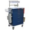 Harloff Anesthesia Cart, Workstation, Six Drawers, Basic Electronic Pushbutton Lock with Key, Deluxe Package