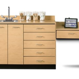 Clinton 48' Base Cabinet Set with 2 Doors, 5 Drawers and Desk