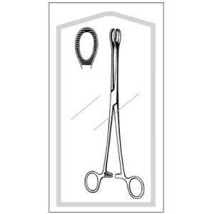 Sklar Merit Sterile, Foerster Sponge Forceps, Straight, Serrated, Case of 25 - 9-1/2'