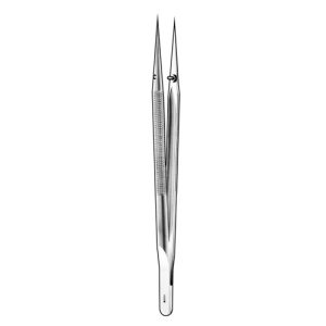Sklar Micro Tissue Forceps, Pierse-Type Tip with 0.3mm-Diameter Hole, Straight, Round Handle - 6'