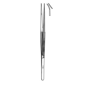 Sklar Micro Dressing Forceps with Diamond Jaws Curved, 6mm x 0.4mm Jaw - 7'
