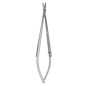 Sklar Micro Dissection Scissors Curved, Flat Handle, 19mm Tip, Saw Edge Blunt/Blunt - 6'