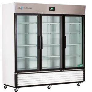 72 Cubic Foot ABS Premier Triple Swing Glass Door Laboratory Refrigerator - Hydrocarbon (Medical Grade) (Temperature Range: 1°C to 10°C)