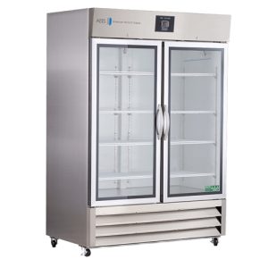 49 cu ft Glass Door Stainless Steel Refrigerator - Hydrocarbon (Temperature Range: 1°C to 10°C)