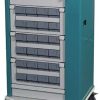 Harloff Aluminum Cassette Medication Cart, Optimal 24 Bin with Key Lock