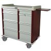 Harloff Medication Cart, OptimAL Line 600, Aluminum Punch Card with Double Wide Narcotics Drawer, Standard Package
