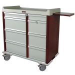 Harloff Medication Cart, OptimAL Line 600, Aluminum Punch Card with Double Wide Narcotics Drawer, Standard Package