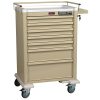 Harloff Procedure Cart, Aluminum, Seven Drawers, Basic Electronic Pushbutton Lock with Key Lock