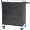 Harloff Wide Cart, Aluminum, Universal Line, Seven Drawers with Key Lock, Standard Package