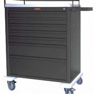 Harloff Wide Cart, Aluminum, Universal Line, Seven Drawers with Key Lock, Standard Package