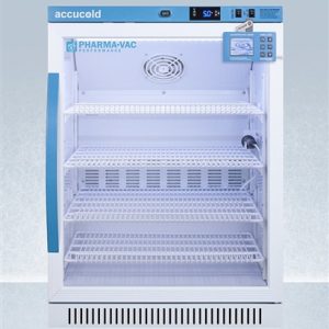 Accucold 6 cu ft ADA Height Vaccine Refrigerator w/ Glass Door & Digital Data Logger (Temperature Range: 2єC to 8є C)