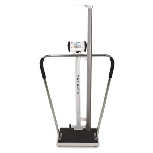 Detecto Bariatric Scale, Digital, 600lb x 0.2lb / 270kg x 0.1kg, 18' x 14' Platform, Digital Height Rod